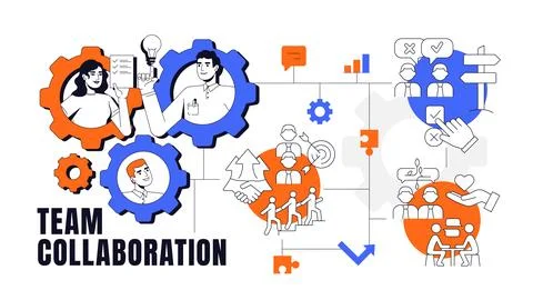 Team collaboration concept illustration Stock Illustration
