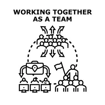 Team collaboration concept managing tasks and delegating work Stock Illustration