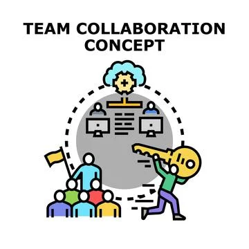 Team collaboration concept unlocking business success and solutions Stock Illustration