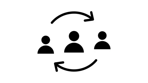 Team Collaboration Cycle Icon Stock Footage 340305857