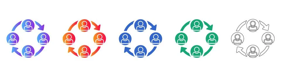 Team Collaboration Cycle Icons Stock-Illustration