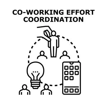 Team collaboration effort coordination and innovative project management Stock Illustration
