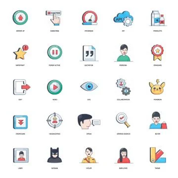 Team Collaboration Flat Icons Pack Stock Illustration