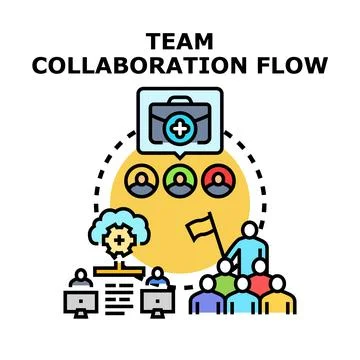 Team collaboration flow process for business success Ilustração Stock