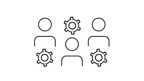 Team Collaboration Gear Icon 库存影片 343509040