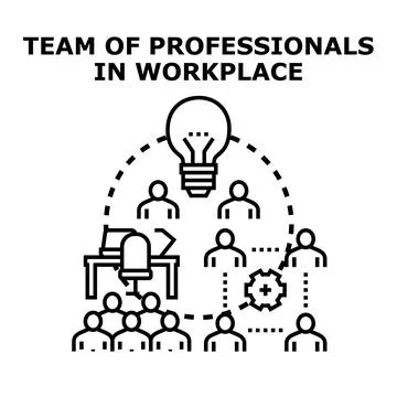 Team collaboration generating ideas and new business solutions Illustrazione stock