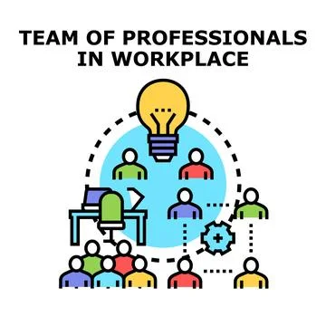 Team collaboration generating ideas and new business solutions Stock Illustration
