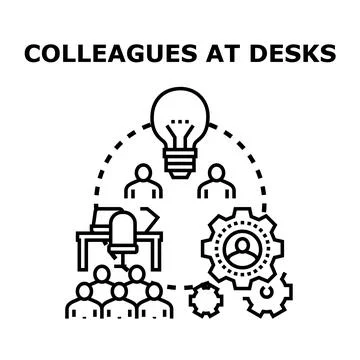 Team collaboration generating innovative ideas for business development Stock Illustration