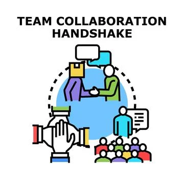 Team collaboration handshake concept uniting diverse business partners Stock Illustration