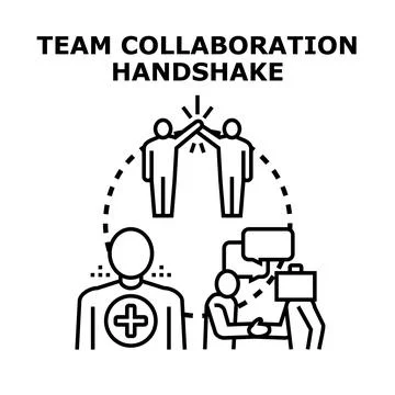 Team collaboration handshake icon vector concept Stock Illustration