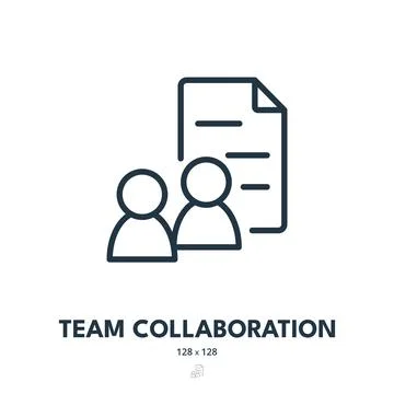 Team Collaboration Icon. Teamwork, Partnership, Community. Editable Stroke Stock Illustration