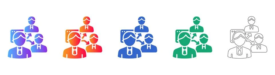 Team Collaboration Icons Set Stock Illustration