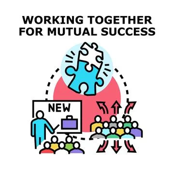 Team collaboration learning for mutual business success Stock Illustration