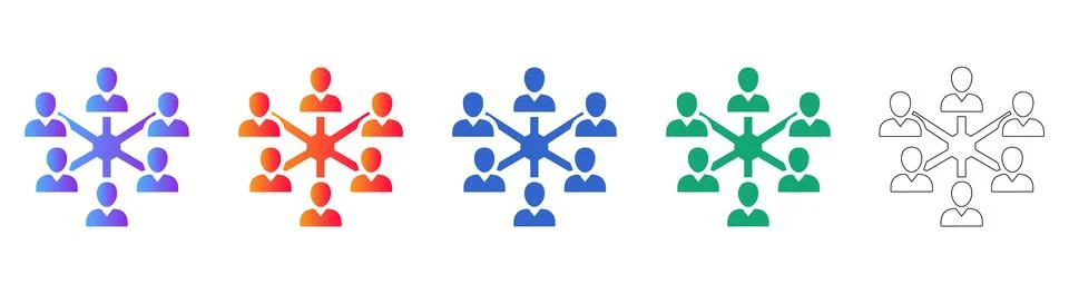 Team Collaboration Network Icon Set Stock Illustration