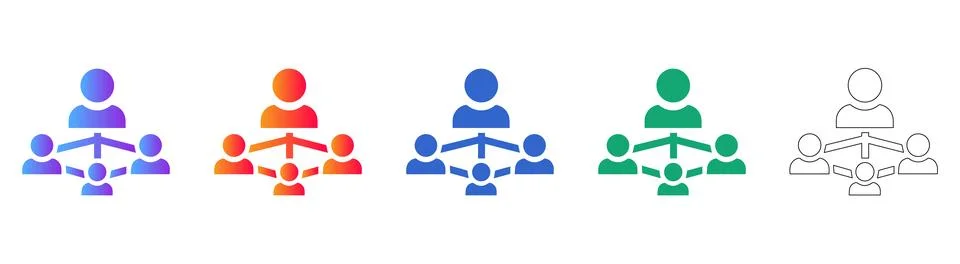 Team Collaboration Network Icon Set Stock Illustration