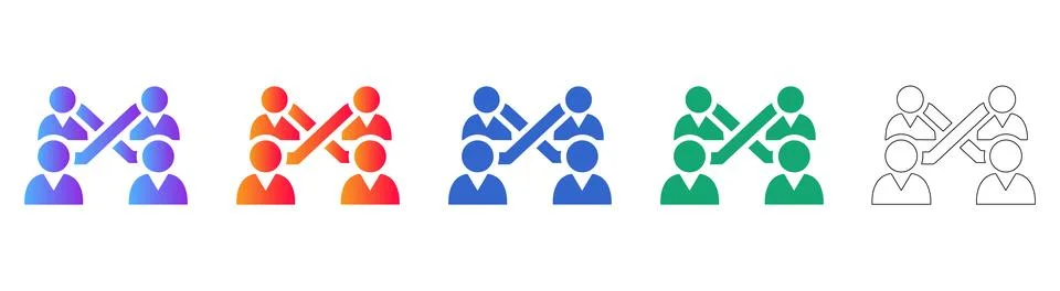 Team Collaboration Network Icons 스톡 일러스트