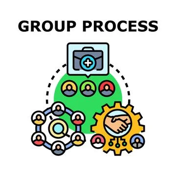 Team collaboration process development creating business synergy Stock Illustration