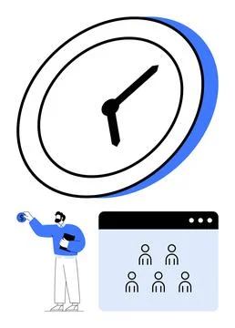 Team collaboration, time management, productivity, scheduling, workforce plan Stock-Illustration