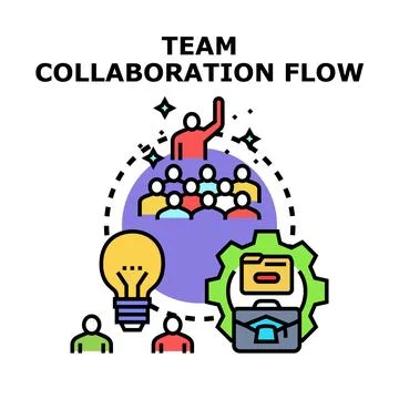 Team collaboration working flow for business productivity Illustrazione stock