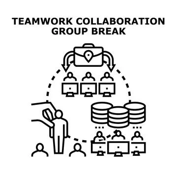 Team collaboration working group creating business synergy Stock Illustration