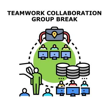 Team collaboration working group creating business synergy Stock Illustration