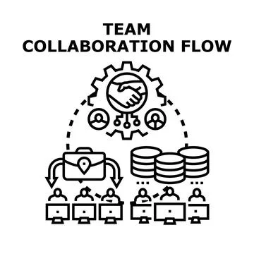 Team collaboration working process flow concept Stock Illustration