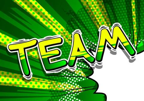 Team - Comic book style phrase on abstract background. Illustrazione stock