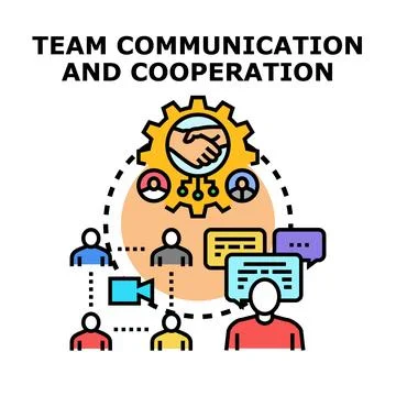 Team communication and cooperation concept forming business partnership Stock Illustration