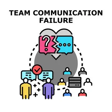 Team communication failure concept problem analysis Stock Illustration