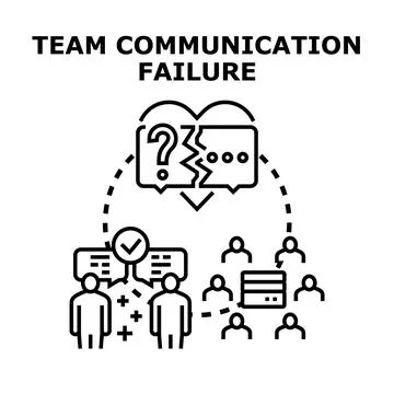 Team communication failure concept problem analysis Stock Illustration