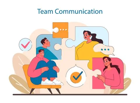 Team Communication in IT project management. 스톡 일러스트