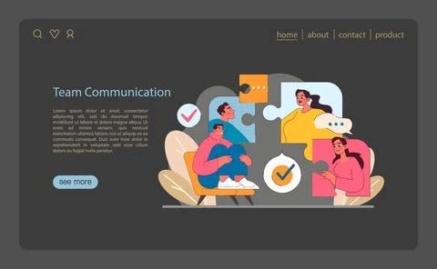 Team Communication in IT project management. Stock Illustration