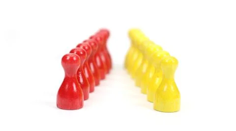 Team Competition - Red and Yellow Game Tokens_01 Stock Photos