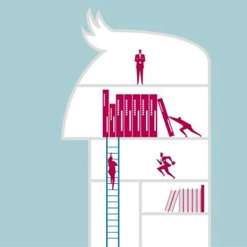 Team concept design. Isolated on blue background. Stock Illustration