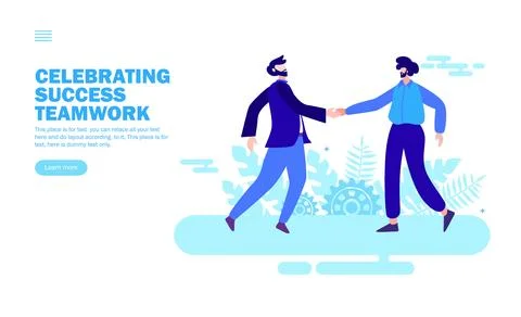 Team congratulating each other, shake hand Illustrazione stock