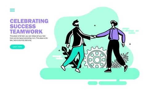 Team congratulation, shake hand vector Stock-Illustration