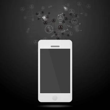 Team connect abstract background with mobile phone Team vector connect abs... 写真素材
