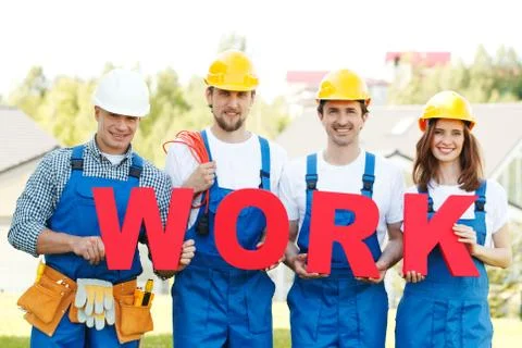 Team of construction workers Stock Photos