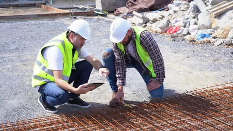 Team of Construction workers Senior architect or civil engineer and foreman.. Stock Footage 262158564