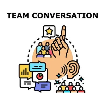 Team conversation, communication, and idea sharing concept 스톡 일러스트