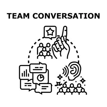 Team conversation, communication, and idea sharing concept 스톡 일러스트