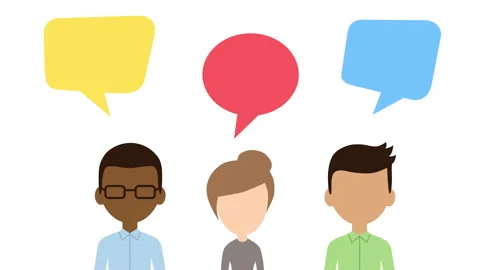 Team Conversation Speech Bubbles Animation Stock Footage 335209594