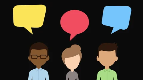 Team Conversation Speech Bubbles Animation Stock Footage 335220646