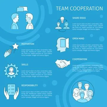 Team cooperation and support poster template Stock Illustration