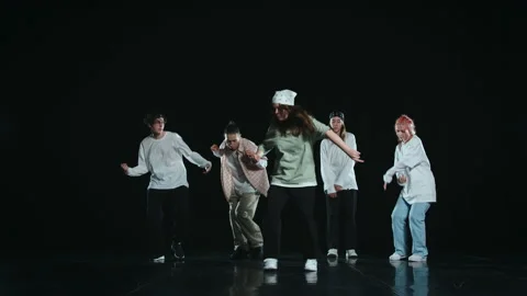 A team of dancers performs on stage Video stock 193568711