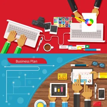 Team of designers working together on a computer Stock Illustration