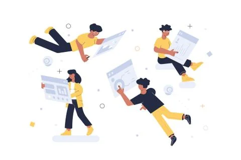 Team of designers working together Stock Illustration
