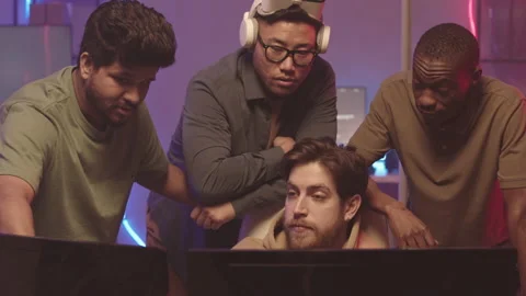 Team of Developers Creating VR Game Stock Footage 172195877
