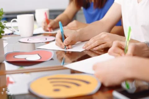 Team of developers making notes Stock Photos