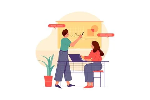 The team developing a new digital project Illustrazione stock